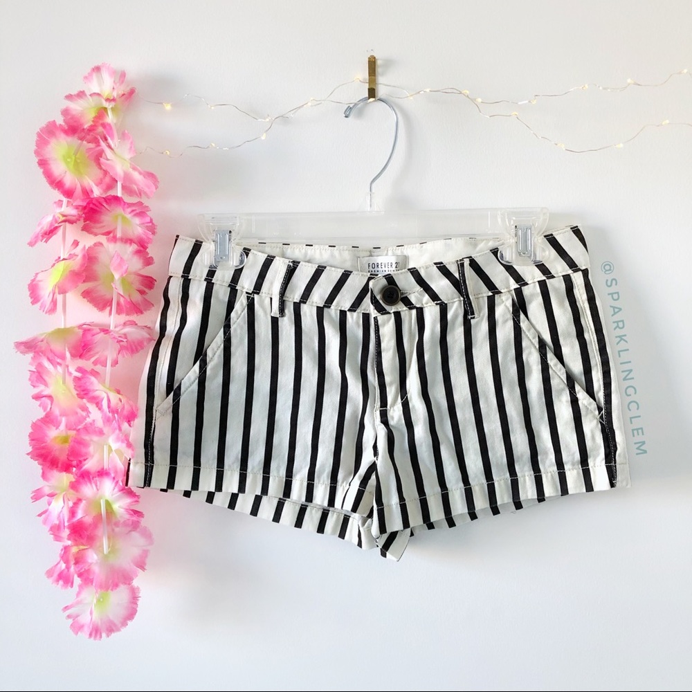 Forever 21 striped zebra shorts